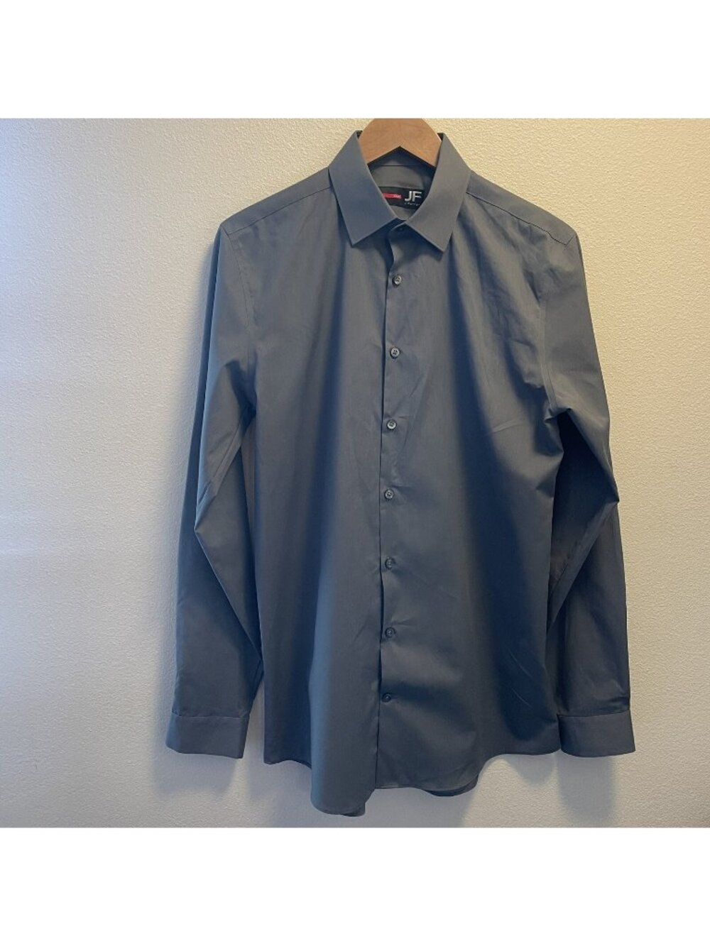 J Ferrar Men’s Grey Long Sleeve Slim Fit Dress Shirt Size M 15-151/2  34-35